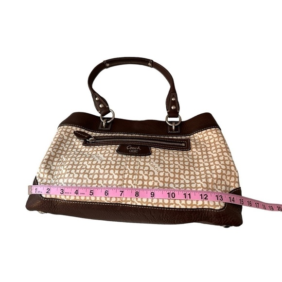 Coach Penelope Op Art Brown Leather Coated Canvas Purse - Picture 7 of 16